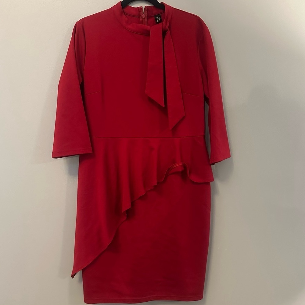 VFshow Georgeous Red Peplum Classy Curvy Special Occasion Dress 2XL